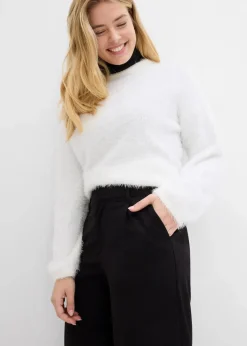 Weite Bundfaltenhose aus Viskosemix