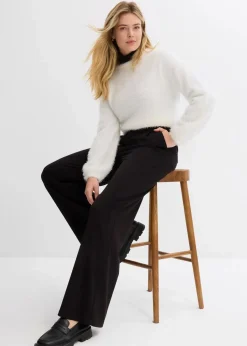 Weite Bundfaltenhose aus Viskosemix