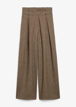 Weite Bundfaltenhose mit weichem Wollanteil