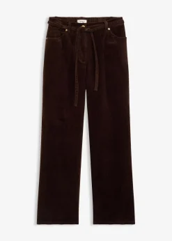 Weite Cordhose mit Bindegürtel
