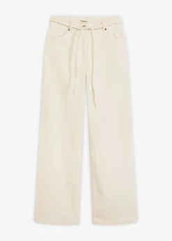 Weite Cordhose mit Bindegürtel