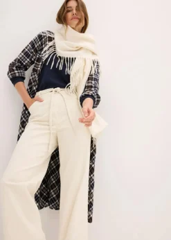 Weite Cordhose mit Bindegürtel