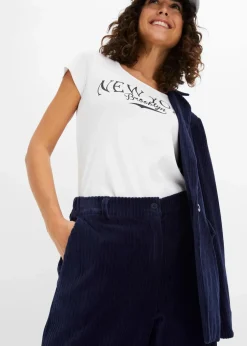 Weite Hose aus Ripp-Samt