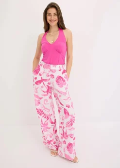 Weite Hose aus strukturierter Viskose