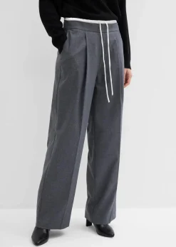 Weite Hose aus Viskose-Mix