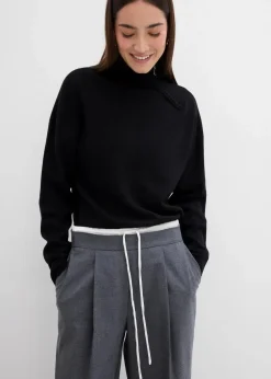 Weite Hose aus Viskose-Mix