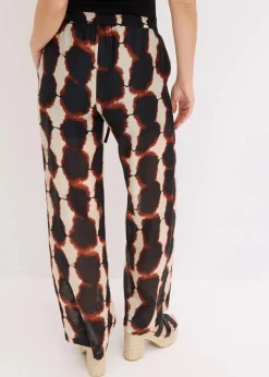 weite Hose mit Batik-Print