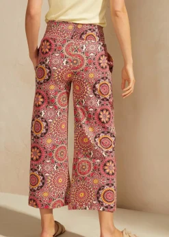 Weite Jersey-Culotte mit breitem Smockbund, 7/8-Länge