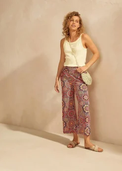 Weite Jersey-Culotte mit breitem Smockbund, 7/8-Länge