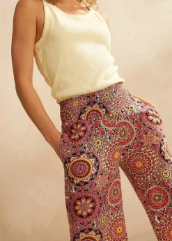 Weite Jersey-Culotte mit breitem Smockbund, 7/8-Länge