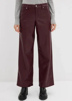 Weite Lederimitat-Hose