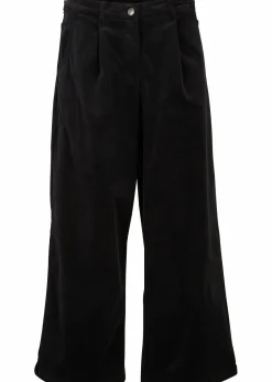 Weite Stretchcord-Culotte mit High-Waist-Bequembund, 7/8-Länge