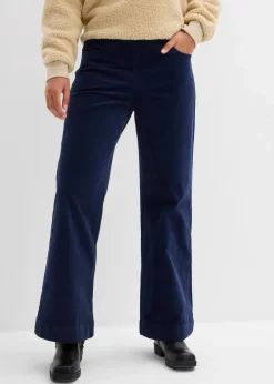Weite Stretch-Cordhose, High-Waist