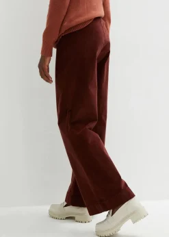 Weite Stretch-Cordhose, High-Waist