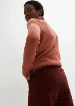 Weite Stretch-Cordhose, High-Waist