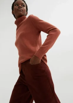 Weite Stretch-Cordhose, High-Waist