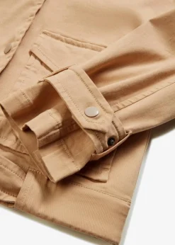 Weite Twill-Jacke mit aufgesetzten Taschen