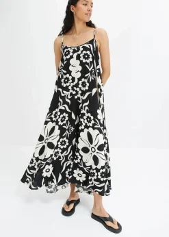 weites Trägerkleid aus fließender Viskose