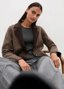 Wende-Wollblazer mit Glencheck