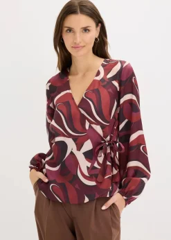 Wickelbluse aus fließendem Satin