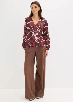 Wickelbluse aus fließendem Satin