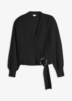 Wickelpullover mit Accessoire