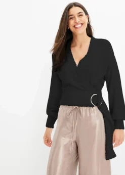 Wickelpullover mit Accessoire