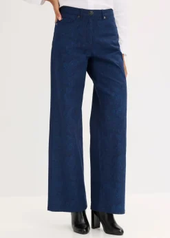 Wide Leg Hose aus Baumwollstretch