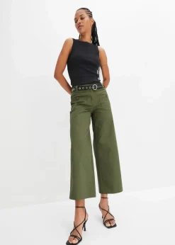 Wide Leg Hose, High Waist, Bequembund