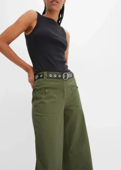 Wide Leg Hose, High Waist, Bequembund