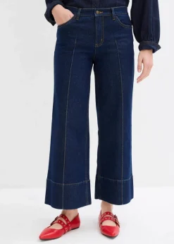 Wide Leg Jeans Mid Waist, cropped