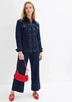 Wide Leg Jeans Mid Waist, cropped