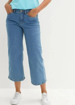 Wide Leg Jeans Mid Waist, cropped