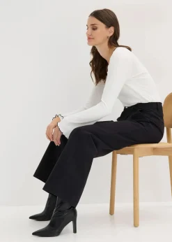 Wide-Leg Bundfalten-Hose mit Bequembund