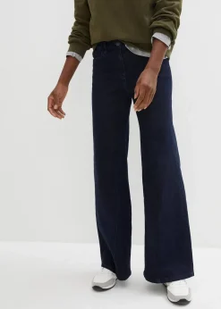 Wide-Leg-Jeans High Waist, Bequembund