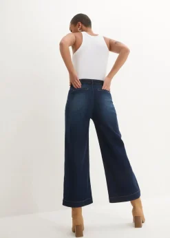 Wide-Leg-Jeans High Waist, Bequembund cropped