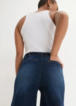 Wide-Leg-Jeans High Waist, Bequembund cropped