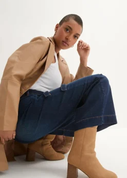 Wide-Leg-Jeans High Waist, Bequembund cropped