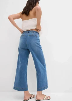 Wide-Leg-Jeans High Waist, Bequembund cropped