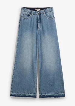 Wide-Leg-Jeans High Waist, cropped