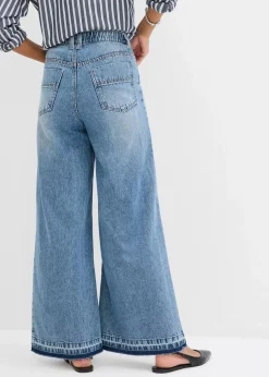 Wide-Leg-Jeans High Waist, cropped