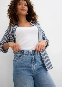 Wide-Leg-Jeans High Waist, cropped