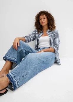 Wide-Leg-Jeans High Waist, cropped