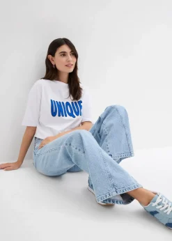 Wide-Leg-Jeans High Waist, Low Stretch