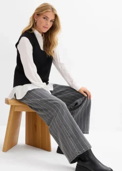 Wide-Leg-Jeans High Waist mit Destroyed Effekten