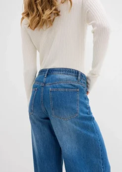 Wide-Leg-Jeans Mid Waist, Bequembund