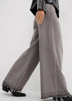 Wide-Leg-Jeans Mid Waist, Bequembund