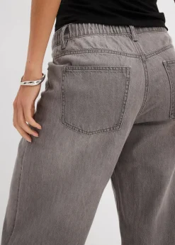 Wide-Leg-Jeans Mid Waist, Bequembund