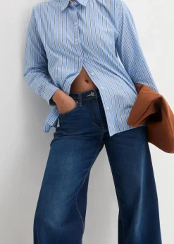 Wide-Leg-Jeans Mid Waist, Bequembund