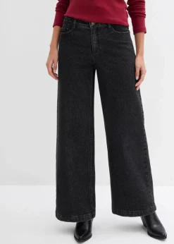 Wide-Leg-Jeans, Mid Waist, Full Length